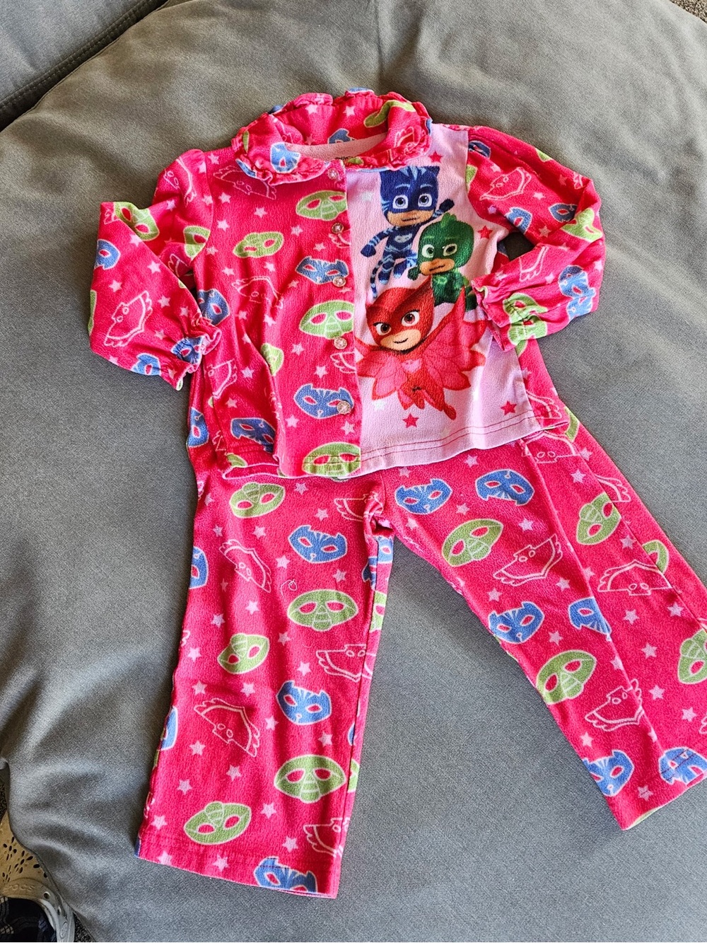 Girls Pink PJ Masks Fleece Pajama Set